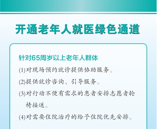我們開(kāi)通老年人就醫(yī)綠色通道啦！